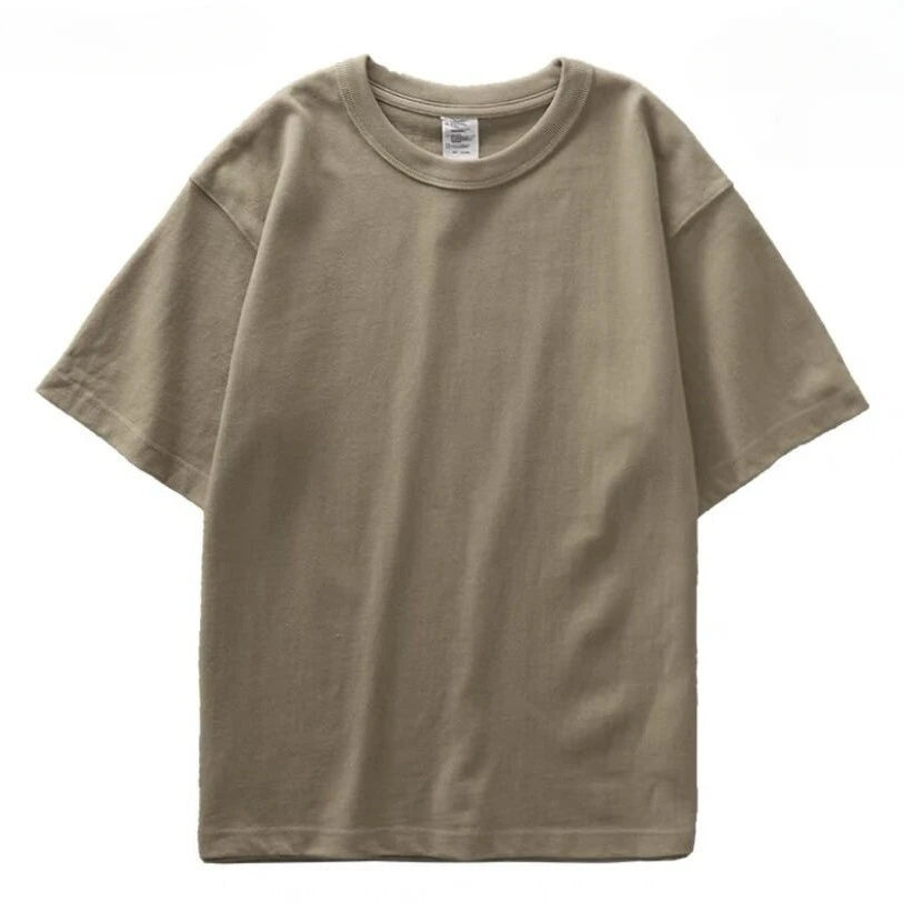 400gsm High Qualtity Oversized Heavy Weight T-shirt for Men Short Sleeve Tee Cotton Solid Color Trend Le… - product view 13