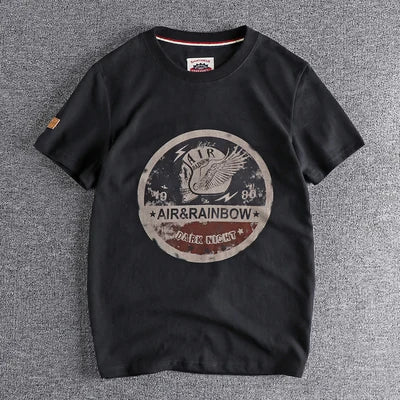 Summer New American Retro Short-sleeved O-neck Skull Printed T-shirt Men's Fashion Simple 100% Cotton Wa… - product view 7