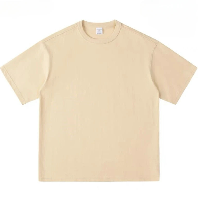 400gsm High Qualtity Oversized Heavy Weight T-shirt for Men Short Sleeve Tee Cotton Solid Color Trend Le… - product view 9