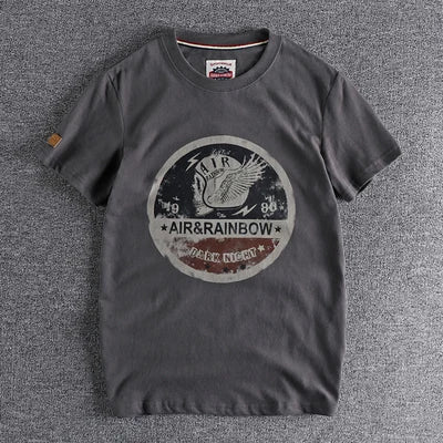 Summer New American Retro Short-sleeved O-neck Skull Printed T-shirt Men's Fashion Simple 100% Cotton Wa… - product view 8