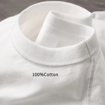 400gsm High Qualtity Oversized Heavy Weight T-shirt for Men Short Sleeve Tee Cotton Solid Color Trend Le… - product view 4