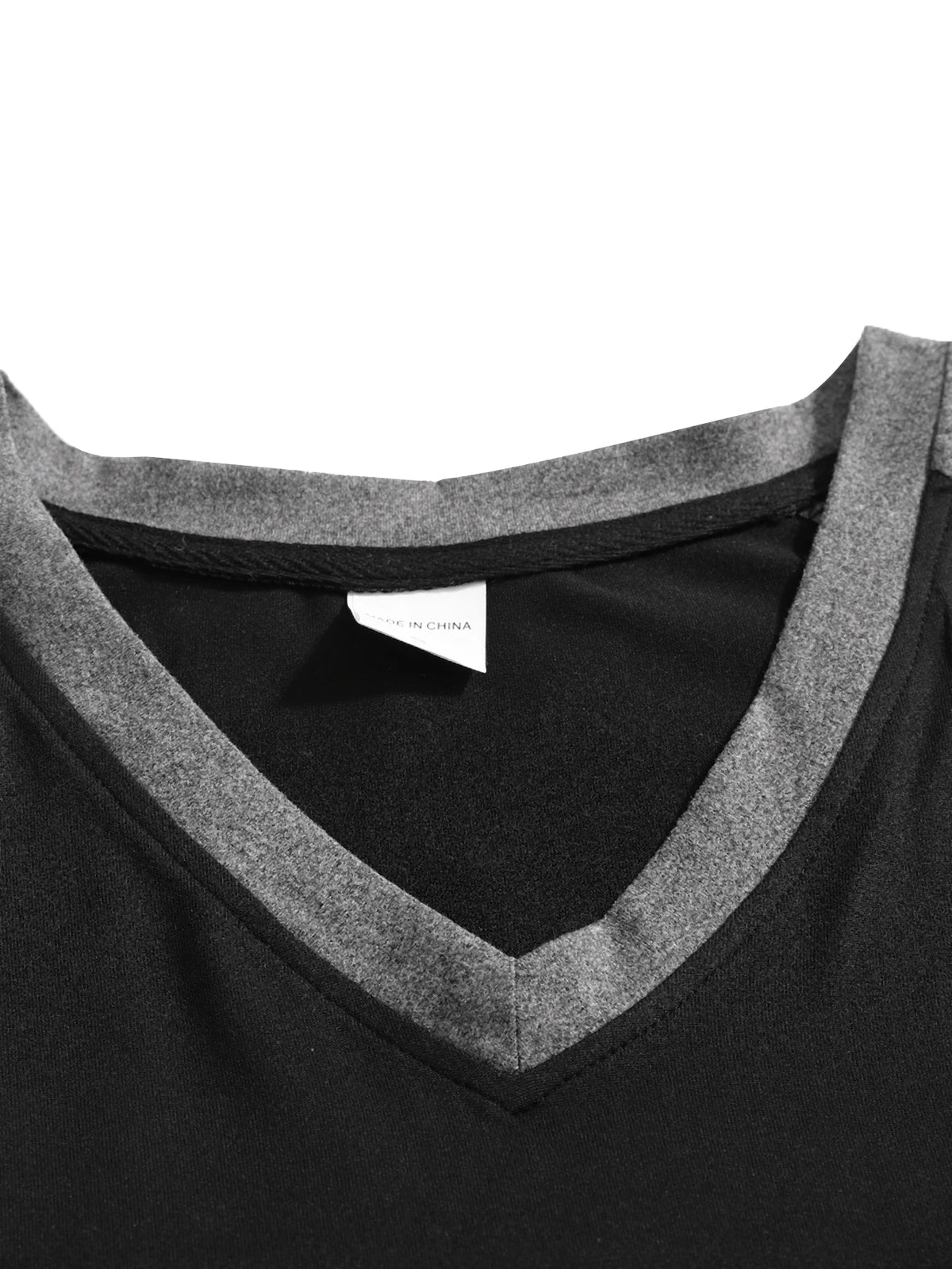 New Spring Autumn Style Everyday Wear Outdoor Sports Fashion Trendy Versatile Color Block V-neck Long Sl… - product view 3