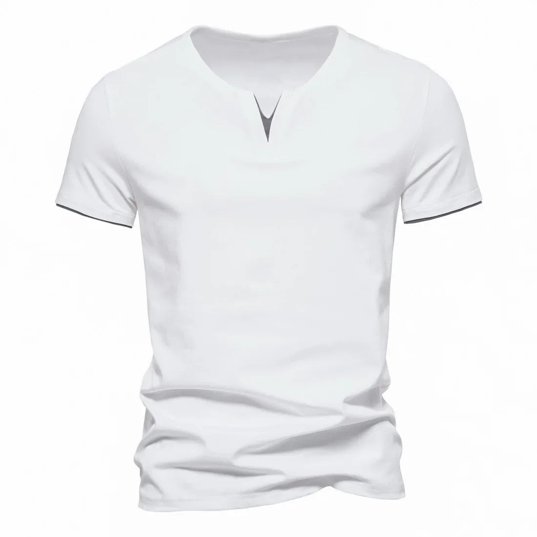 Men's V-neck Cotton T-shirts for Men Summer Casual Slim Fit Short-sleeved T-shirt Hawaiian Men Clothing… - product view 3
