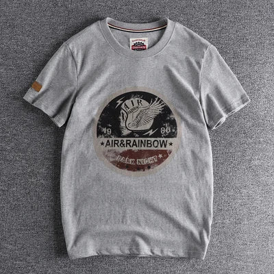 Summer New American Retro Short-sleeved O-neck Skull Printed T-shirt Men's Fashion Simple 100% Cotton Wa… - product view 12