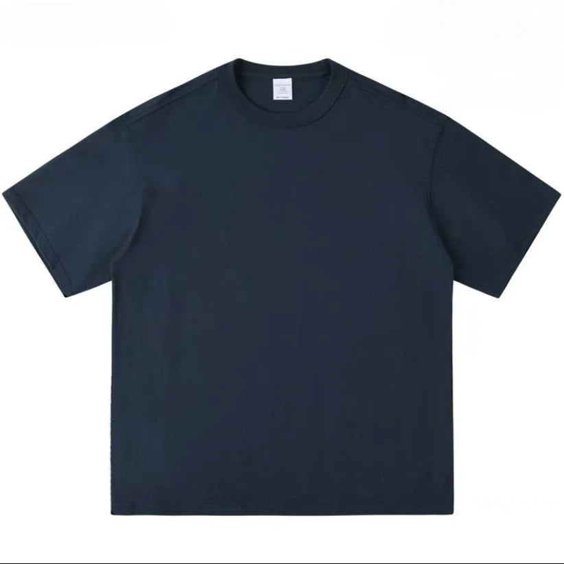 400gsm High Qualtity Oversized Heavy Weight T-shirt for Men Short Sleeve Tee Cotton Solid Color Trend Le… - product view 11
