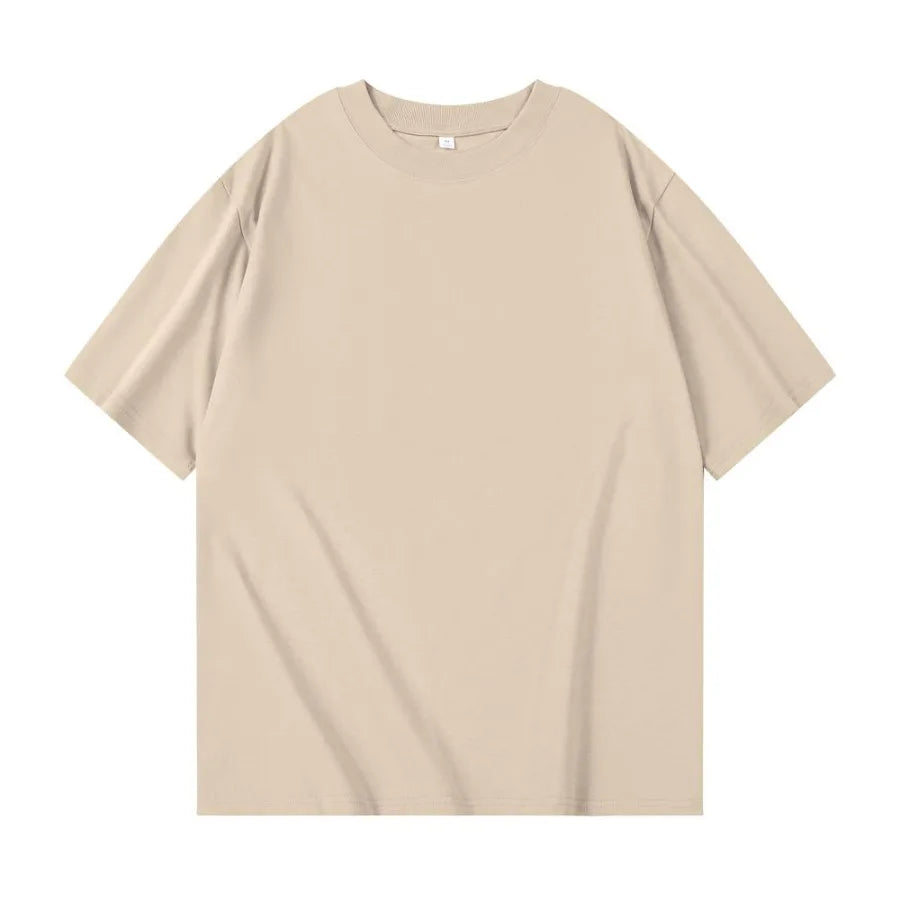 400gsm High Qualtity Oversized Heavy Weight T-shirt for Men Short Sleeve Tee Cotton Solid Color Trend Le… - product view 5