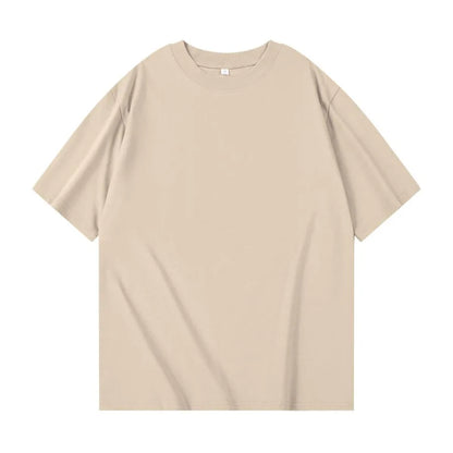 400gsm High Qualtity Oversized Heavy Weight T-shirt for Men Short Sleeve Tee Cotton Solid Color Trend Le… - product view 5