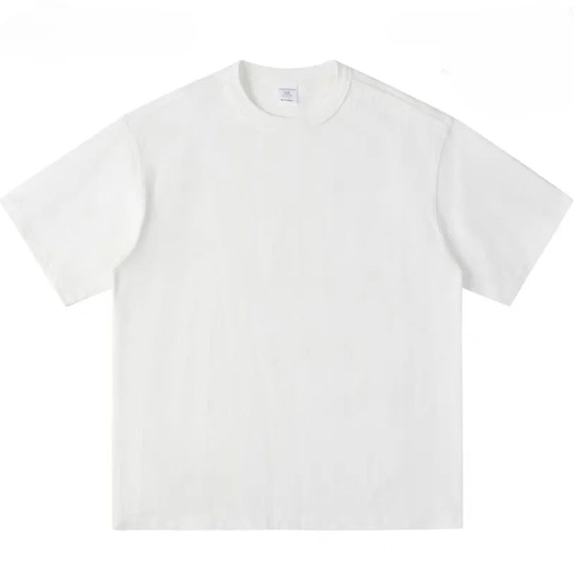 400gsm High Qualtity Oversized Heavy Weight T-shirt for Men Short Sleeve Tee Cotton Solid Color Trend Le… - product view 7