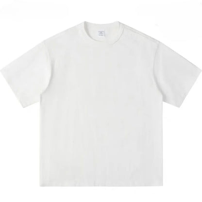 400gsm High Qualtity Oversized Heavy Weight T-shirt for Men Short Sleeve Tee Cotton Solid Color Trend Le… - product view 7